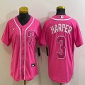 Women Nike Philadelphia Phillies #3 Bryce Harper pink majestic baseball Jersey