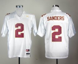 Nike Florida State 2# Seminoles Deion Sanders White College Throwback Jersey