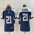 Women Dallas Cowboys #21 Gilmore blue white Nike Color Rush Limited Jersey