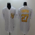 Nike New York Yankees #27 Giancarlo Stanton White Gold majestic baseball Jersey-BD