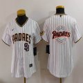 Women Nike San Diego Padres white MLB baseball jerseys-BD 05