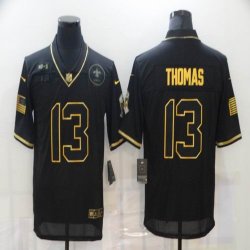 Nike New Orleans Saints #13 Micheal Thomas throwback black Salute To Service Limited Jersey-BD