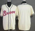 Atlanta Braves blank beige majestic Mlb baseball Jersey