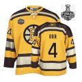 2013 NHL Stanley Cup Boston Bruins 4 Bobby Orr yellow jersey