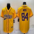 Nike Minnesota Vikings #84 Randy Moss yellow baseball jerseys Joint name-BD