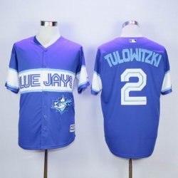 2015 Toronto Blue Jays #2 Troy Tulowitzki blue majestic baseball jersey