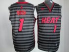 Adidas Miami Heat #1 Chris Bosh Grey Strip NBA Jerseys