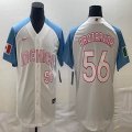 2023 World Cup Mexico #56 Randy Arozarena white skyblue majestic baseball jerseys 34