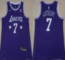 Nike NBA Los Angeles Lakers #7 Carmelo Anthony purple nba basketball Jersey-XD