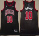 Chicago Bulls #10 DeRozan black throwback NBA basketball Jersey-XD