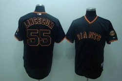 San Francisco giants Tim LINCECUM #55 Bladk Jersey