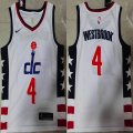 Washington Wizards #4 Russell Westbrook white nba basketball Jerseys -XD