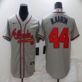 Nike Atlanta Braves #44 Hank Aaron gray majestic Mlb baseball Jersey-BD