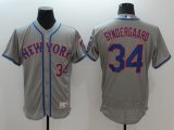 2016 New York Mets 34# Noah Syndergaard gray baseball jersey