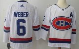 Adidas Montreal Canadiens #6 Shea Weber white NHL Jerseys 100th