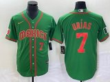 2023 World Cup Mexico #7 Julio Urias green red majestic baseball jerseys 135