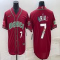 2023 World Cup Mexico #7 Julio Urias red blank majestic baseball jerseys 24