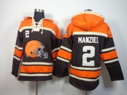 Nike Cleveland Browns #2 Johnny Manziel orange brown nfl Hooded Sweatshirt