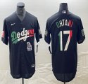 Los Angeles Dodgers #17 Shohei Ohtani Nike black red white majestic baseball Jersey-BD 01