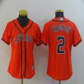 Women Houston Astros #2 Alex Bregman red majestic baseball jersey