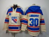 reebok New York Rangers #30 Henrik Lundqvist beige NHL Hooded Sweatshirt