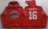 Ohio State Buckeyes Red #16 BARRETT NCAA Hooded Sweatshirt