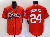 Nike Detroit Tigers #24 Miguel Cabrera orange Majestic baseball jerseys Joint name -BD 02