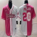 Nike Dallas Cowboys #20 Tony Pollard pink white splits baseball jerseys Joint name-BD