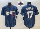 2024 World Series Champions Los Angeles Dodgers #17 Shohei Ohtani Nike blue majestic baseball Jersey Joint name -BD 04