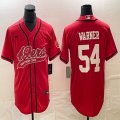 Nike San Francisco 49ers #54 Fred Warner red baseball jerseys Joint name-BD 01