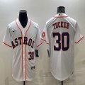 Nike Houston Astros #30 Kyle Tucker white baseball jerseys -BD 02