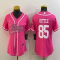 Women Nike 49ers George Kittle pink baseball jerseys Joint name-BD