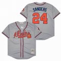 Atlanta Braves #24 Deion Sanders gray throwback baseball Jerseys