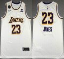 Nike Los Angeles Lakers #23 LeBron James white NBA Basketball jerseys -XD