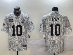 Green Bay Packers #10 Jordan Love Nike Arctic Camo 2024 Salute to Service Limited Jersey