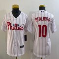 Youth Philadelphia Phillies #10 J.T. Realmuto white majestic baseball jersey