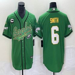 Nike Eagles #6 DeVonta Smith green baseball jerseys Joint name C patch-BD 01