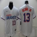 Nike Atlanta Braves #13 Ronald Acuna Jr. white majestic baseball jersey city version -BD