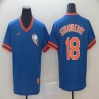 Nike New York Mets 18 Darry Strawberry blue throwback baseball jerseys