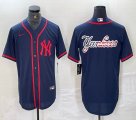 Nike New York Yankees blank blue MLB baseball Jersey Joint name big logo -BD 40