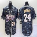 Nike Los Angeless Lakers #8 and #24 Kobe Bryant gray camo baseball jerseys Joint name-BD 03