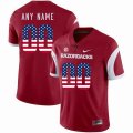 Custom Arkansas Razorbacks red college football Limited Jersey 01