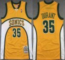 Seattle Supersonic #35 Kevin Durant yellow white throwback NBA Basketball Jersey-XD