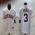 Nike Houston #3 Jeremy Pena white baseball jerseys -BD 01