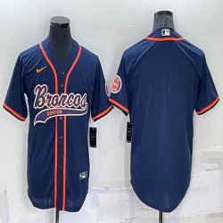 Nike Denver Broncos blank blue baseball jerseys Joint name-BD