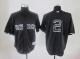 MLB New York Yankees #2 Derek Jeter black baseball Jerseys