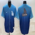 Los Angeles Dodgers Blank skyblue majestic baseball Jerseys-BD