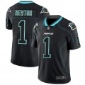 Nike Panthers #1 Cam Newton black fashion Color Rush Limited Jersey 001