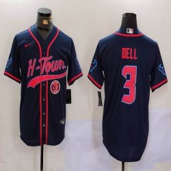 Houston Texans #3 Tank Dell blue with baseball jerseys Joint Name