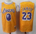 LeBron James #23 Mitchell & Ness Brand New Los Angeles Lakers Yellow NBA Jerseys-S8